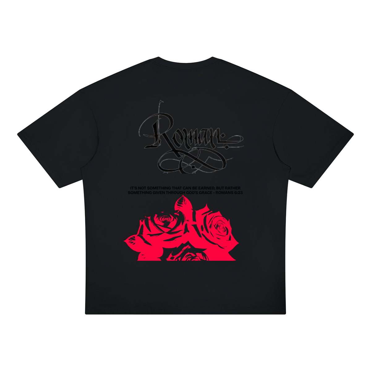 Oversized Romans W Rose Tee
